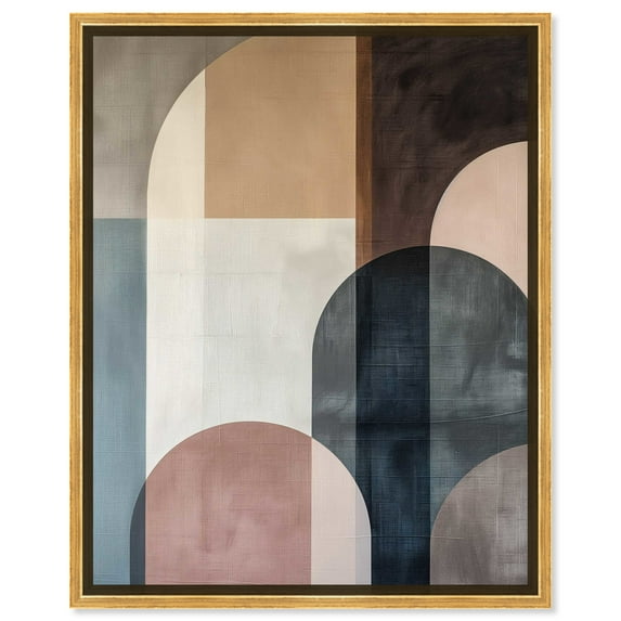 Lost In Transformation Abstract Shapes Wall Art Canvas Wall Art by Art Remedy, Gold Floater Frame, 31.5" x 37.5"