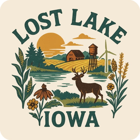 Lost Lake Iowa Keepsakes Souvenir Vinyl Sticker – Destination Travel Keepsake Collectible (6-Inches Wide)