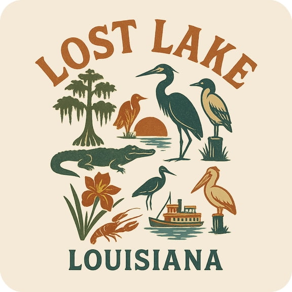 Lost Lake Louisiana Keepsakes Souvenir Vinyl Sticker – Destination Travel Keepsake Collectible (4-Inches Wide)