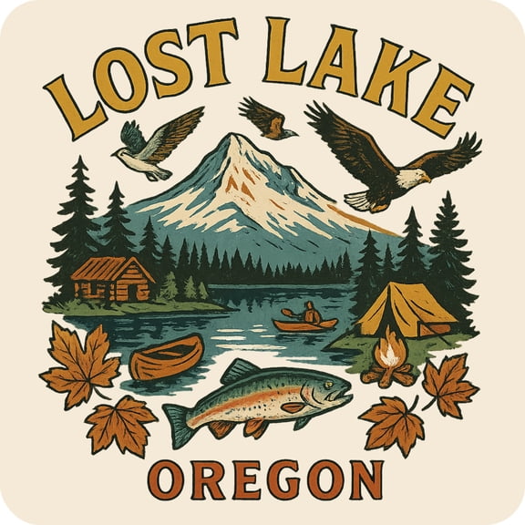 Lost Lake Oregon Keepsakes Souvenir Vinyl Sticker – Destination Travel Keepsake Collectible (4-Inches Wide)