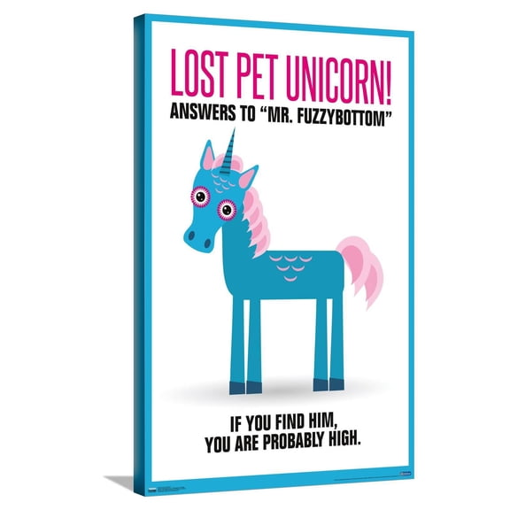 Lost Pet Unicorn Canvas Wall Poster, 22.375" x 34"