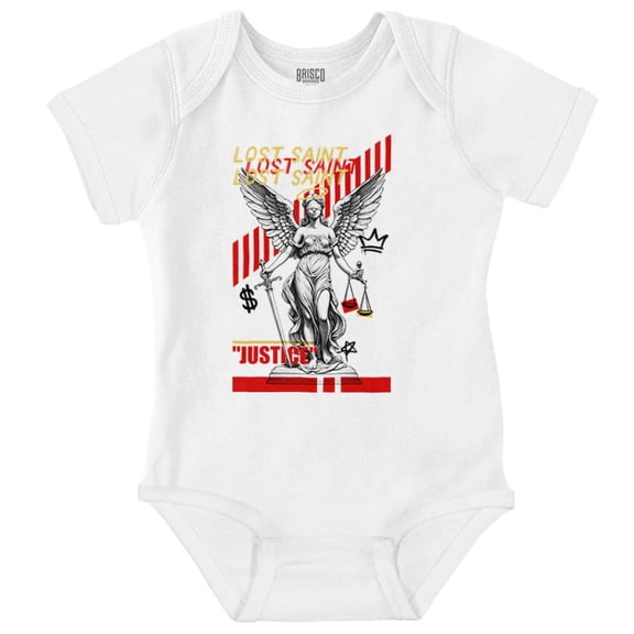 Lost Saint Justice Angel Statue Romper Boys or Girls Infant Baby Brisco Brands NB