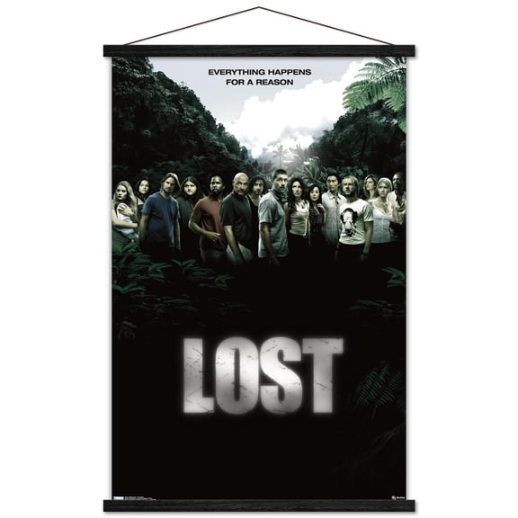 Lost Season 2 - One Sheet Wall Poster with Wooden Magnetic Frame, 22.375" x 34"