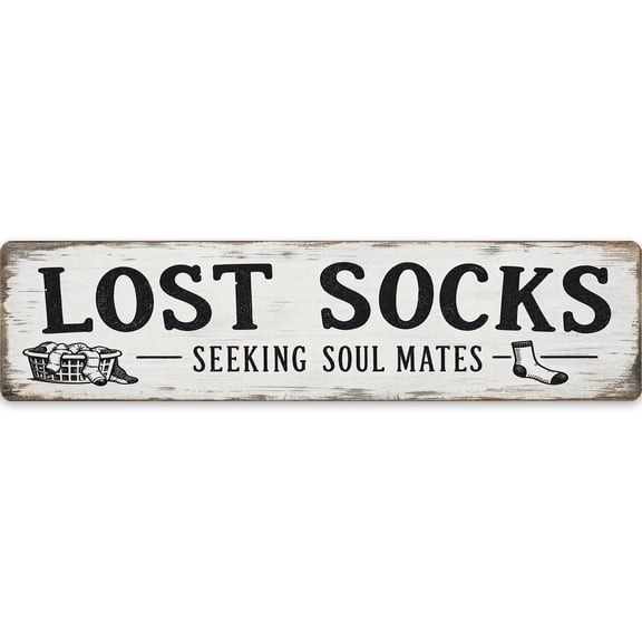 Lost Socks Metal metal sign 16x4 Inch Funny Wall Decor