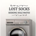 thumbnail image 1 of Lost Socks Seeking Sole Mates Vinyl Lettering Wall Decor Art Laundry Sticker Quote 23x12 -Inch Black, 1 of 5