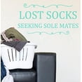 thumbnail image 1 of Lost Socks Seeking Sole Mates Vinyl Lettering Wall Decor Art Laundry Sticker Quote 23x12 -Inch Mint Green, 1 of 6