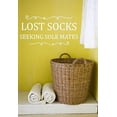 thumbnail image 1 of Lost Socks Seeking Sole Mates Vinyl Lettering Wall Decor Art Laundry Sticker Quote 23x12 -Inch White, 1 of 6