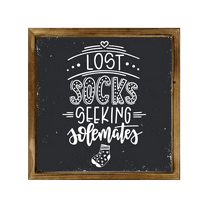 Lost Socks Sign 8x8 Inch, Rustic Farmhouse Decor Home Sign, Wall Decorations Living Room, Modern Farmhouse Wall Decor, Laundry Sign and Laundry Room Decor with Solid Wood Frame