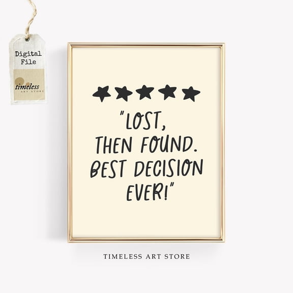 Lost Then Found Christian Art Bible Verse Print, Unframed Paper Poster 8x10in