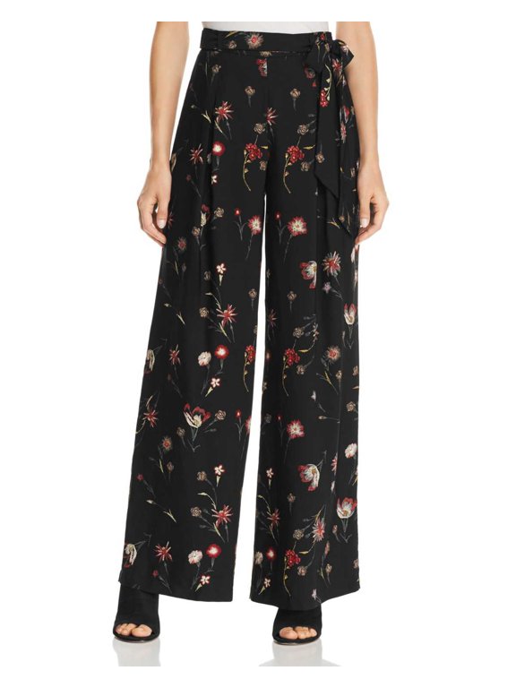 Lost + Wander Fleur Wide-Leg Pants (Black, M)