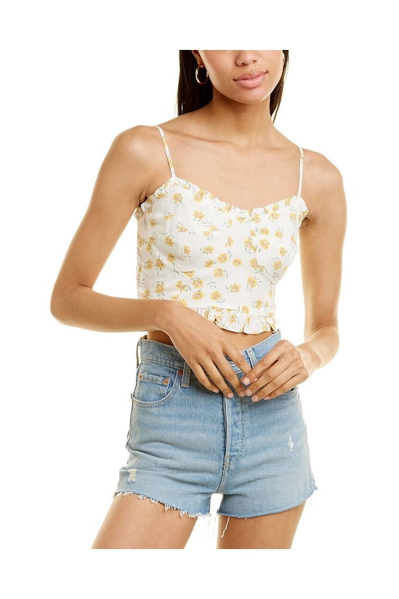 Lost + Wander womens Amelia Crop Top, L, White