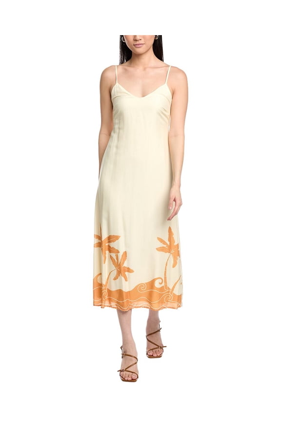 Lost + Wander womens  Sefina Linen-Blend Maxi Dress, l, White