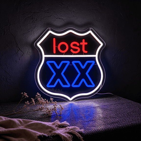 Lost XX Pattern Decor Light, 13.4 x 12.6 Inch USB Powered Wall Hanging Light