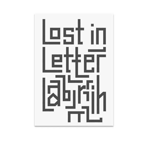 Lost in Letter Labyrinth - Typography Art Enthusiast - 13x19 Poster Print