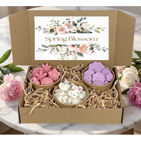 LostLove Art Co - Spring Blossom Soy Wax Melts Gift Box Set | Floral Home Fragrance Aromatherapy | Strong Scent Tarts for Wax Warmers