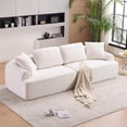 thumbnail image 1 of Oversized Sectional Sofa for Living Room, 102’’ Modern Luxury Plush Boucle 4-Seater Extra Deep & Wide Seat I-Shaped Cloud Couch with 4 Throw Pillows, No Assembly Needed, Cream White, 1 of 7