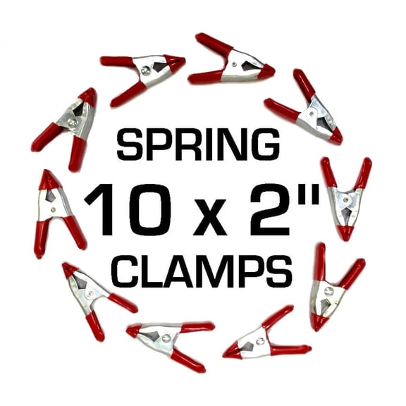 Lot 10: 2" inch METAL SPRING CLAMPS RUBBER COATED TIPS HANDLES Woodworking