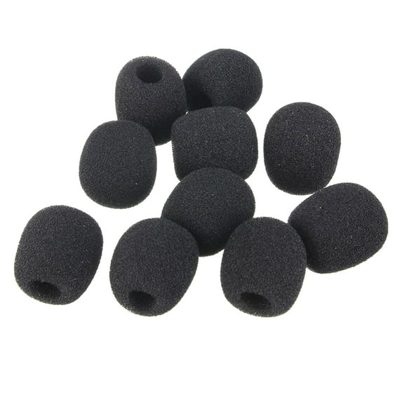 Lot 10 Foam Covers Windscreen Windshield for Lavalier Lapel Microphone MIC Black