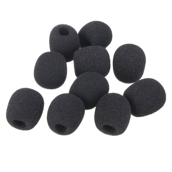 Lot 10 Foam Covers Windscreen Windshield for Lavalier Lapel Microphone MIC Black
