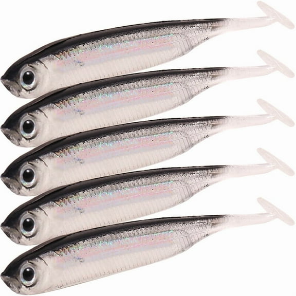 Lot 10Pcs Soft Plastic Swimbait Minnow Paddle Tail Fishing Lures Bass Swim Bait