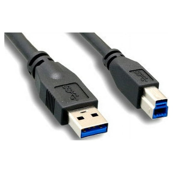 Lot of 10pc Kentek 10 Feet FT SpuerSpeed USB 3.0 Type A Male to Type B Male M/M Cable 28 AWG 5.0 Gbps Data Transfer Sync Charge Cord Black For HDD Printer Modem Camera