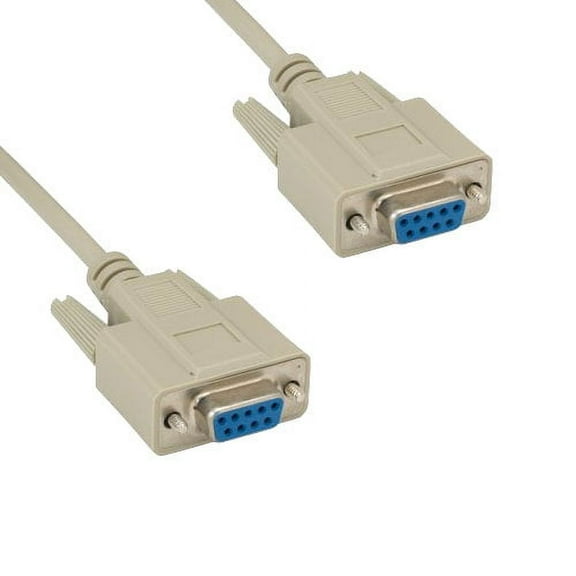 Lot of 10pc Kentek 25 Feet FT DB9 9 Pin Serial Extension Converter Cable Cord RS-232 28 AWG Female to Female F/F Molded Straight-Through D-Sub Port Beige for PC Mac Linux Data