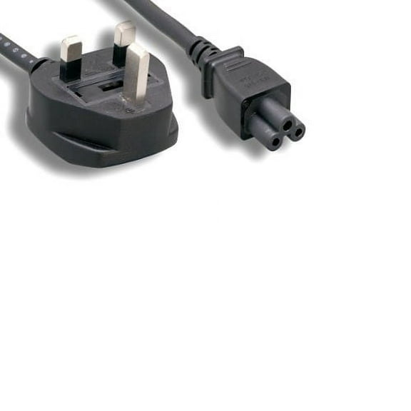 Lot of 10pc Kentek 6 Feet Ft US 3 Prongs AC Power Cord IEC320 C5 To UK England BS1363 3 prongs AC Outlet Cable with Fuse 18 AWG Black International Travel