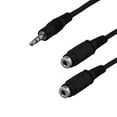 thumbnail image 1 of Lot of 10pc Kentek 6 Inch 6" 3.5mm AUX auxiliary male to female x2 M/Fx2 stereo audio for PC iPod iPhone MP3 CAR monitor splitter extension Y cable cord, 1 of 1