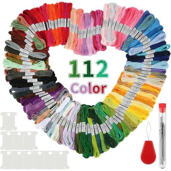 Lot 112 Multi Colors Cross Stitch Floss Cotton Thread Embroidery Sewing Skeins