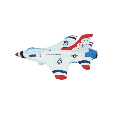 Lot 12 18" White Inflatable Thunderbird Jet Airplane Aviation Toy Decoration