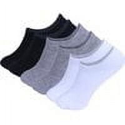 Lot 12 Pairs Women No Show Socks Gray/White/Black Mixed Liner Invisible Low Cut Size:9-11