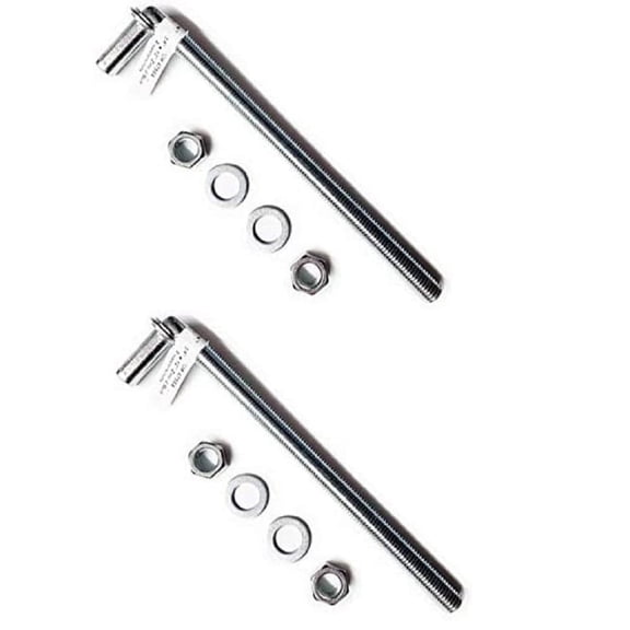 Lot - 2 J Bolt 3/4" X 12" Long Zinc Plated hang a chain link gate on a wooden post or Metal Post Heavy Duty for Driveway Gate Hinge Chainlink residential OR Commercial