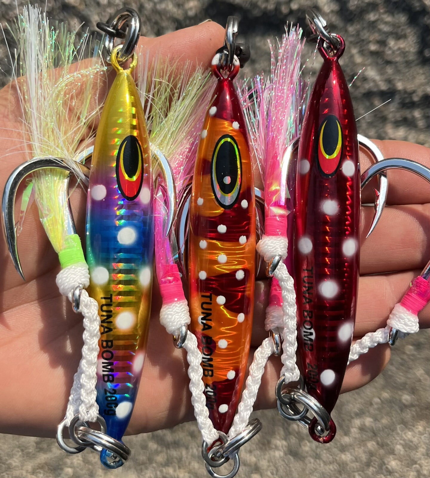 Lot BLUEFIN TUNA Bomb KNIFE JIGS Eddie Glow Heavy See My