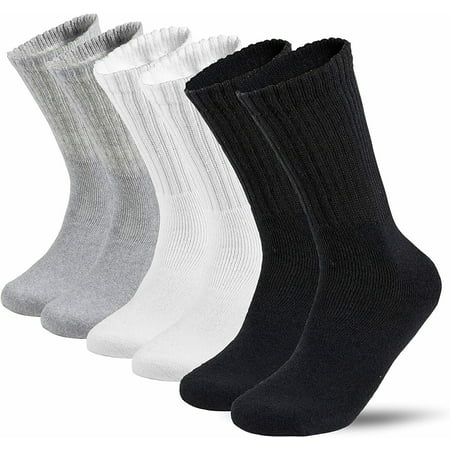 Lot 3-12 Pairs Mens Solid Sports Athletic Work Plain Crew Socks Size 10-13 (Assorted, 3 Pack)
