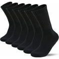 thumbnail image 1 of Lot 3-12 Pairs Mens Solid Sports Athletic Work Plain Crew Socks Size 10-13 (Black, 3 Pack), 1 of 2