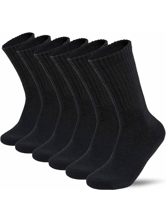 Lot 3-12 Pairs Mens Solid Sports Athletic Work Plain Crew Socks Size 10-13 (Black, 3 Pack)