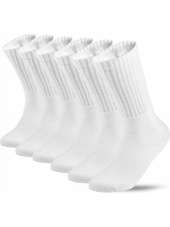 Lot 3-12 Pairs Women's Solid Sports Athletic Casual Work Plain Crew Socks Size 9-11 (White, 3 Pack)