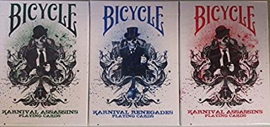 Lot 3 Decks Karnival Assassins and Renegades Bicycle Playing Cards