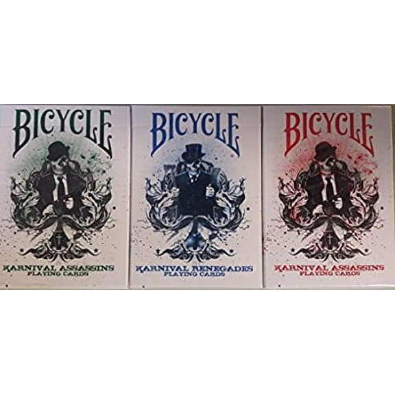 Lot 3 Decks Karnival Assassins and Renegades Bicycle Playing Cards