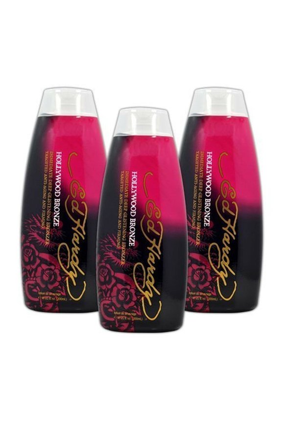 Lot 3 Hollywood Bronze Indoor Tanning Lotion Accelerator Dark Bronzer