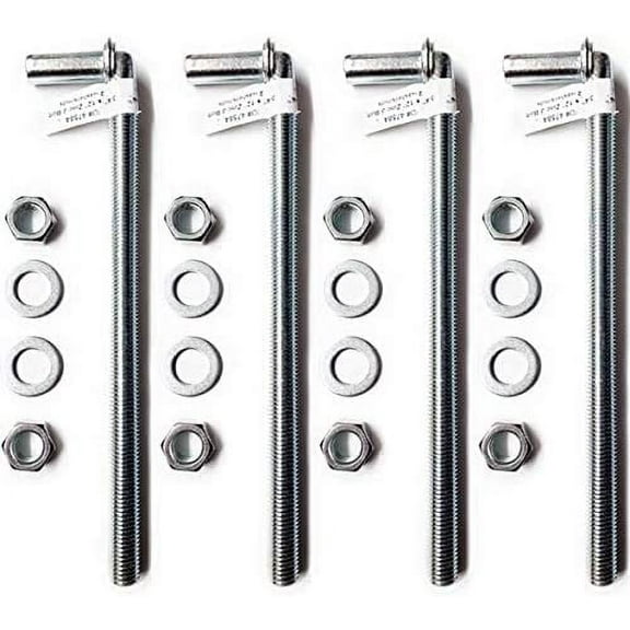 Lot - 4 J Bolt 3/4" X 12" Long Zinc Plated hang a chain link gate on a wooden post or Metal Post Heavy Duty for Driveway Gate Hinge Chainlink residential OR Commercial