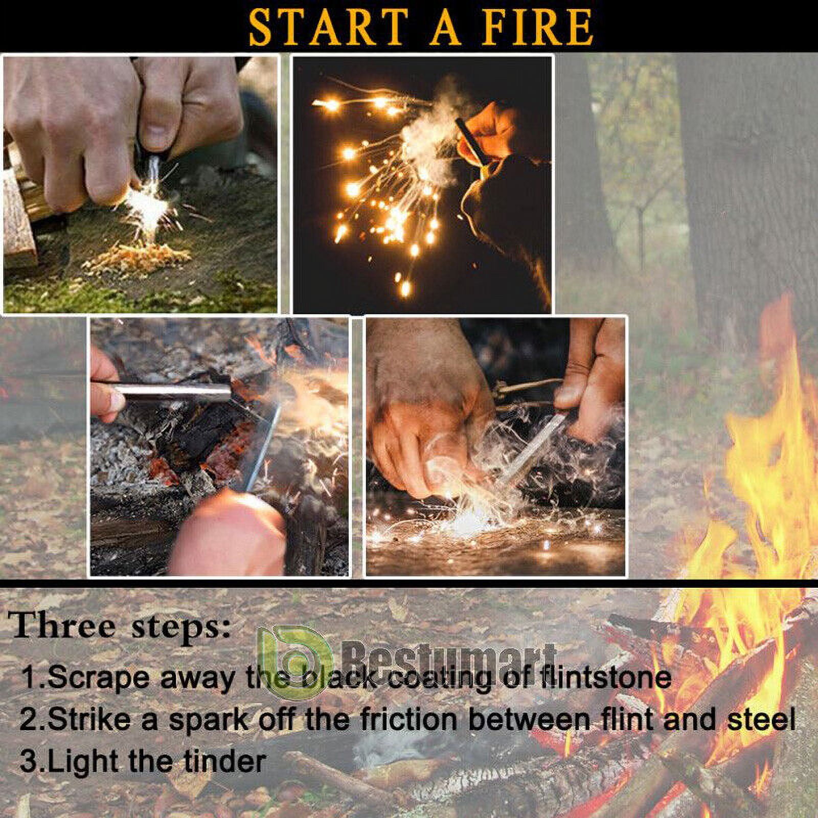 Lot 40x Ferrocerium Ferro Magnesium Rod Flint Fire Starter Lighter Camping Gear