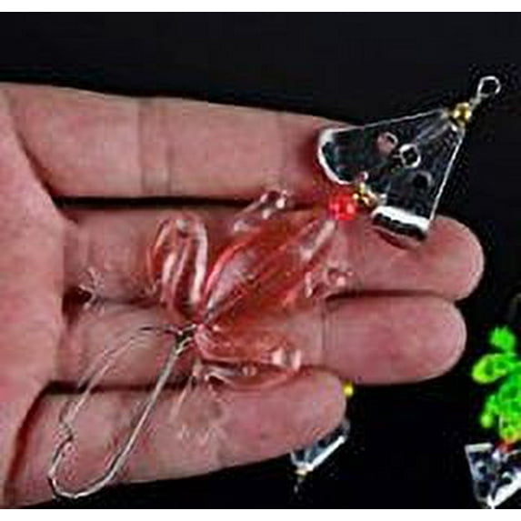 Lot 4pcs Rubber Frog Soft Fishing Lures Bass CrankBait Tackle 9cm/3.54`/6.2g by paxipa