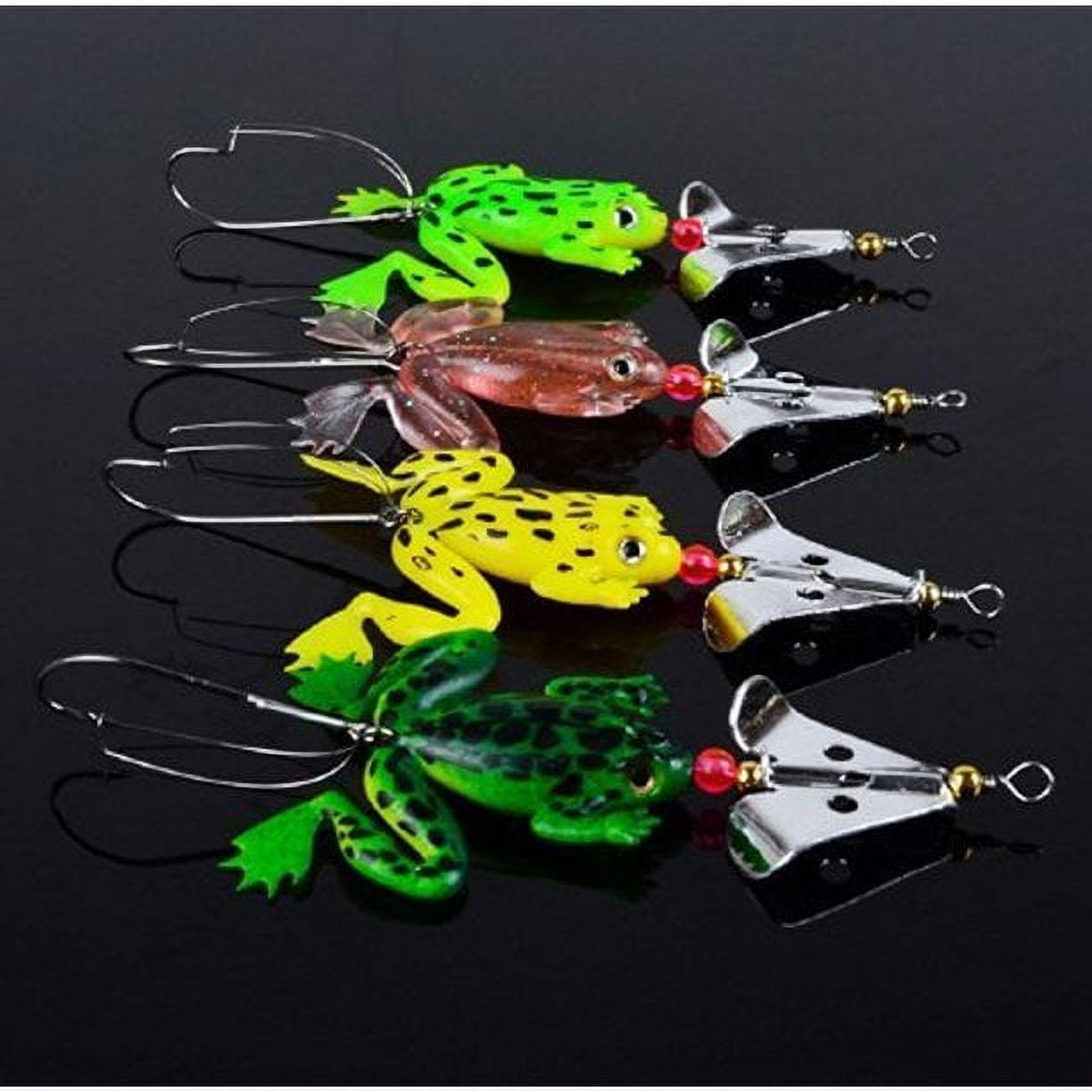 4pcs Soft Rubber Frog Fishing Bass CrankBait Tackle Bass Fish Hooks Gift for
