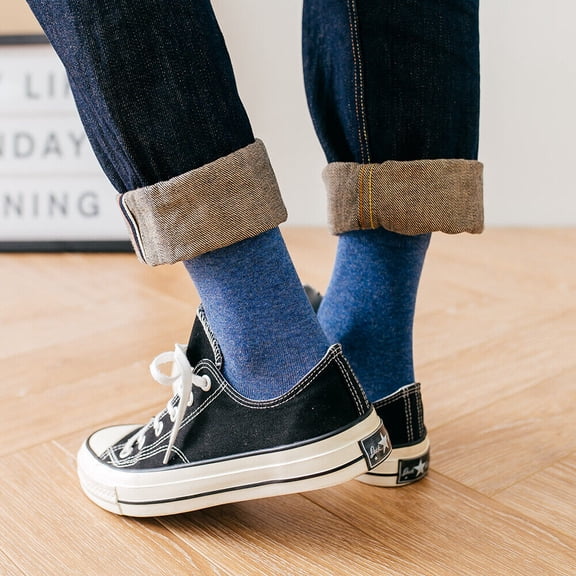 Lot 5 Pairs Classic Dress Socks Men's Sport Socks Cotton Fashion Crew Solid