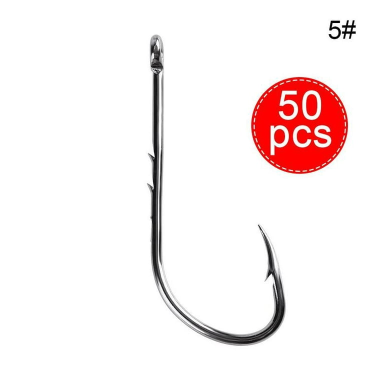 Lot 50 Pcs High Carbon Steel Hooks Fishing Hook Barbed Long Sharpened FAU6  M2Q1 