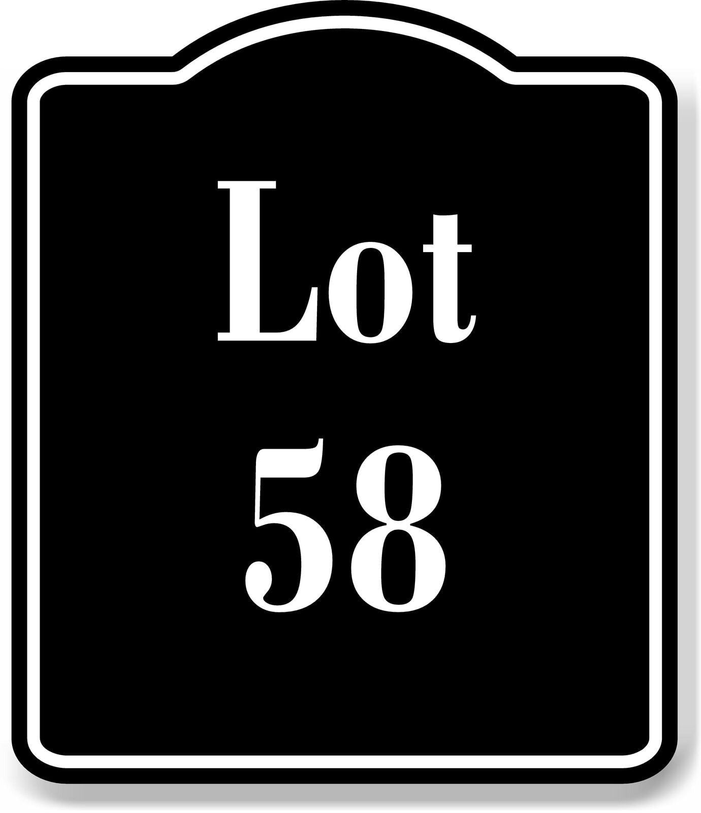 Lot 58 Building Site BLACK Aluminum Composite Sign, 8.5