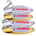 thumbnail image 1 of Lot 5X Metal Spoon Fishing Lure Bass Bait Stainless Steel Split Ring Treble Hook, 1 of 11