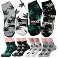 thumbnail image 1 of Lot 6-12 Pairs Mens Womens Leaf Weed Marijuana Cotton Ankle Casual Low Cut Socks, 1 of 5