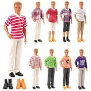 SHUWND Lot 8 Items Clothes for Doll Include 3 Sets Casual Wear 3 Pcs Dolls Pants 2 Shoes